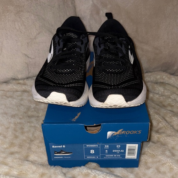 Brooks Revel 6 Black and White Running Shoes - Picture 2 of 11